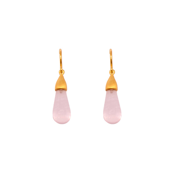 Cabochon Drop Earrings in 24K Gold Vermeil