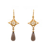 Gratitude Cabochon Drop Wire Earrings 24K Gold Vermeil