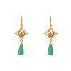 Gratitude Cabochon Drop Wire Earrings 24K Gold Vermeil