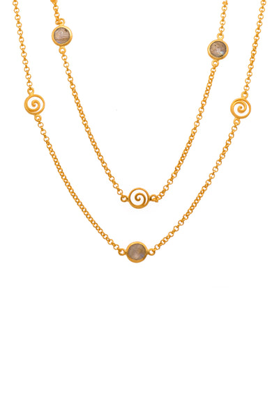 Gratitude Swirl 36" Necklace 24K Gold Vermeil