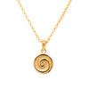 Gratitude Solid Polished Swirl Pendant Necklace 24K Gold Vermeil