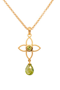 Joy Flower Pendant 20mm With Drop 24K Gold Vermeil