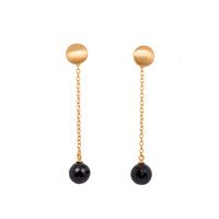 Moon Chain Drop Earrings 24K Gold Vermeil