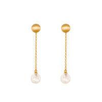 Moon Chain Drop Earrings 24K Gold Vermeil