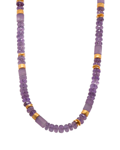 Amethyst 5mm Bracelet and Necklace in 24k Fair Trade Gold Vermeil