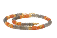 LABRADORITE & CARNELIAN 8MM NECKLACE FAIR TRADE 24K GOLD VERMEIL - Joyla Jewelry