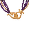 Multi Strand Amethyst and Gold Tube Necklace 24K Fair Trade Gold Vermeil