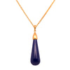 Drop Cabochon Pendant 24K Gold Vermeil in Various Gemstones