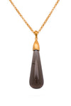 Drop Cabochon Pendant 24K Gold Vermeil in Various Gemstones