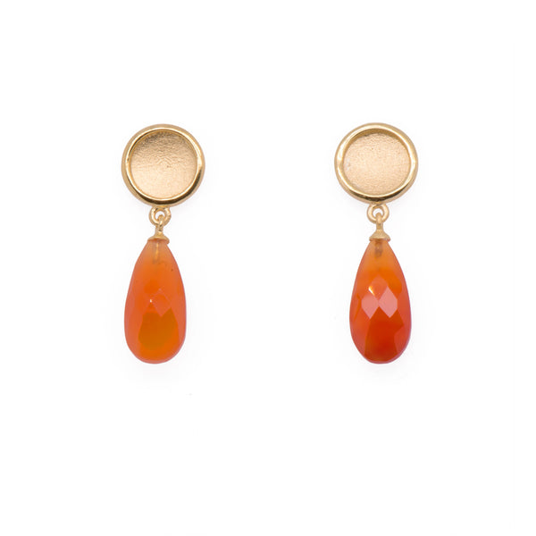 Sun Drop Stone Faceted Earrings 24K Gold Vermeil