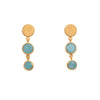 Serenity 2 Bezel Drop Earrings 24K Gold Vermeil