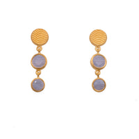 Serenity 2 Bezel Drop Earrings 24K Gold Vermeil