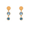 Serenity 2 Bezel Drop Earrings 24K Gold Vermeil