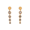 Serenity 4 Bezel Drop Earrings 24K Gold Vermeil