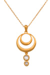 Strength Double Circle Pendant 24K Fair Trade Gold Vermeil in Various Gemstones