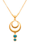 Strength Double Circle Pendant 24K Fair Trade Gold Vermeil in Various Gemstones