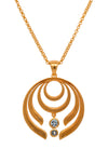 STRENGTH LARGE BLUE TOPAZ PENDANT 24K GOLD VERMEIL - Joyla Jewelry