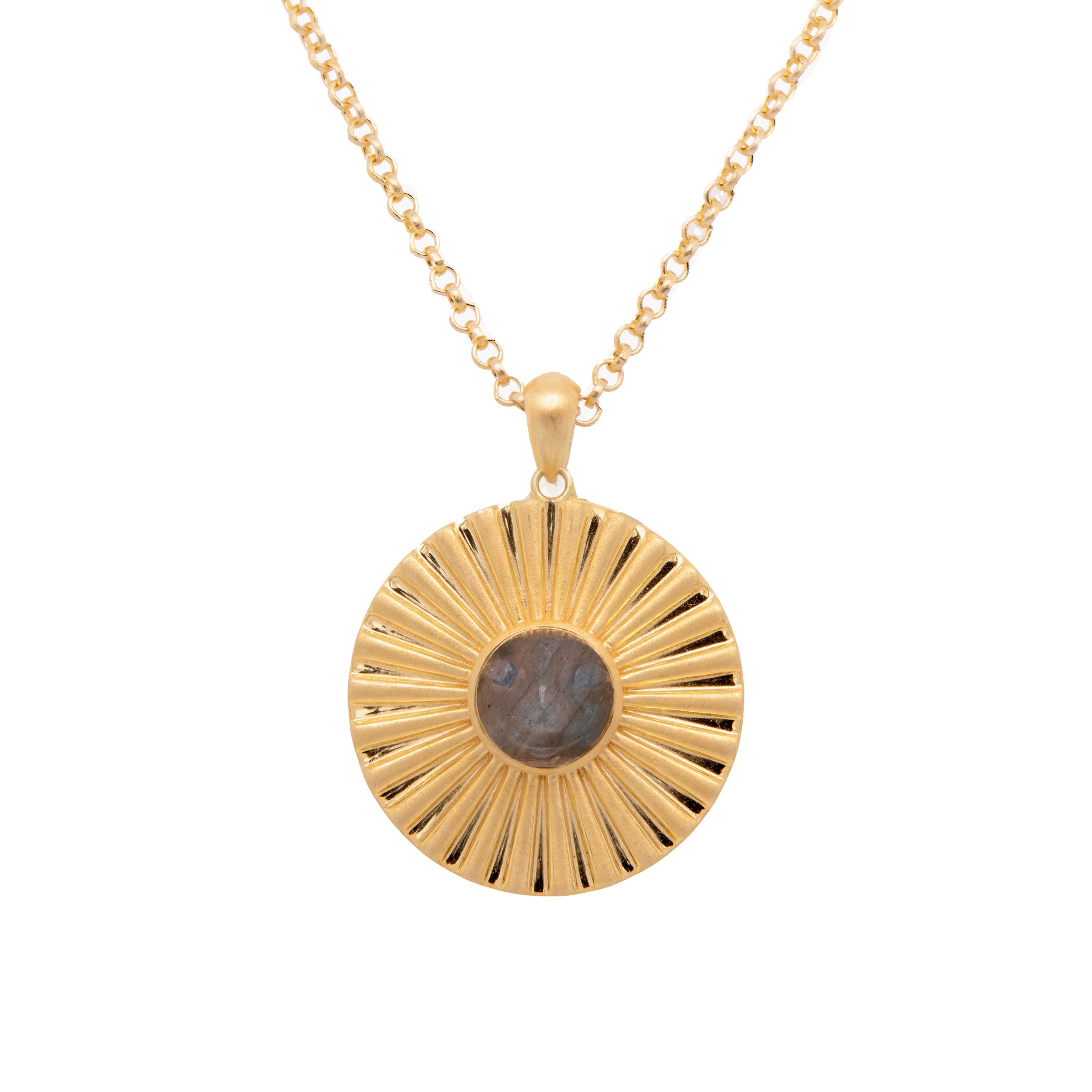 Sun with Face 10mm 24k Gold Vermeil Pendant - No Chain