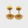 Aloha Shell Drop Post Earrings 24K Gold Vermeil