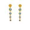 SERENITY FOUR BEZEL SKY BLUE TOPAZ EARRINGS 24K GOLD VERMEIL - Joyla Jewelry