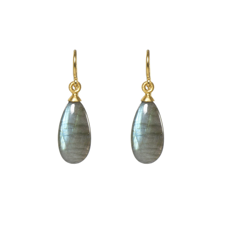 POLISHED LABRADORITE FRENCH WIRE EARRINGS FAIR TRADE 24K GOLD VERMEIL - Joyla Jewelry