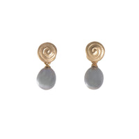 GRATITUDE SWIRL GREY PEARL EARRINGS FAIR TRADE 24K GOLD VERMEIL - Joyla Jewelry