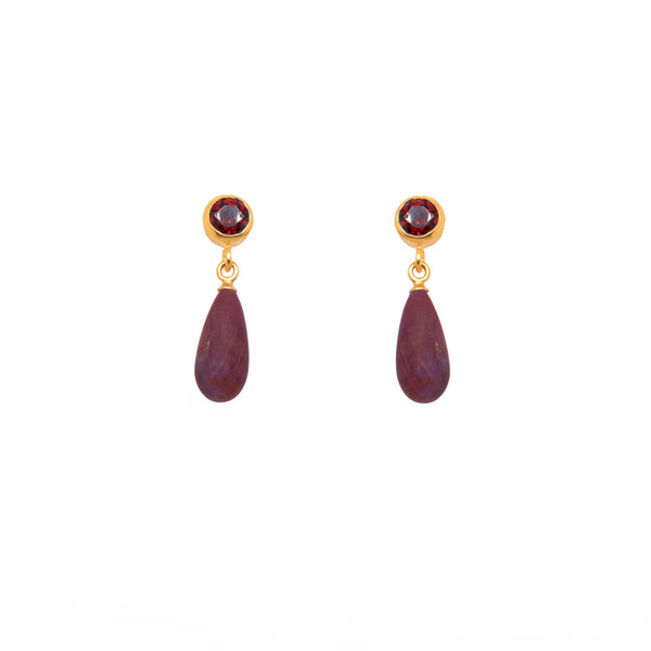 Drop and Stud Earrings Collection with Gemstone Variations Fair Trade 24K Gold Vermeil