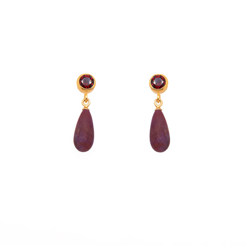 Drop and Stud Earrings Collection with Gemstone Variations Fair Trade 24K Gold Vermeil