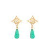 Gratitude Cabochon Drop Post Earrings 24K Gold Vermeil