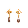 Gratitude Cabochon Drop Post Earrings 24K Gold Vermeil