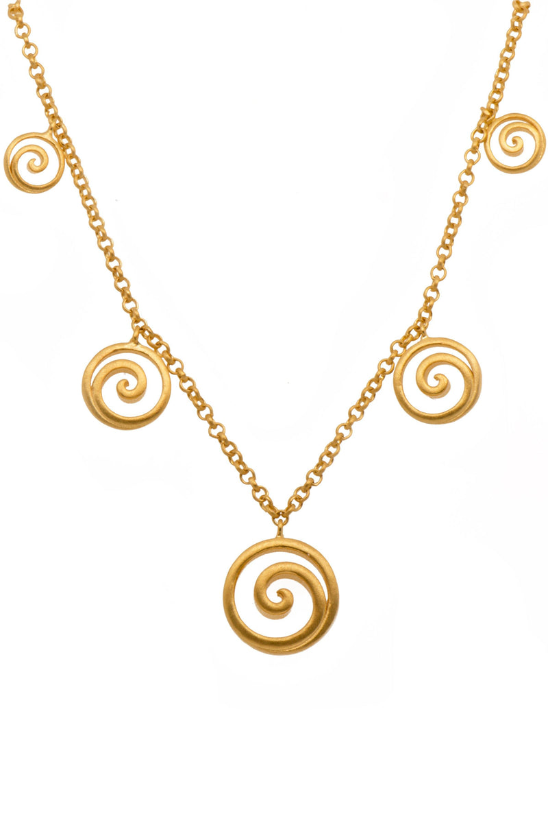 GRATITUDE GRADUATED OPEN SWIRL NECKLACE 24K GOLD VERMIL - Joyla Jewelry