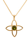 JOY FLOWER PENDANT 40MM PERIDOT 24K GOLD VERMEIL - Joyla Jewelry