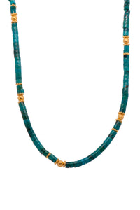 Turquoise and Chrysocolla 3mm Jewelry Set in 24K Fair Trade Gold Vermeil