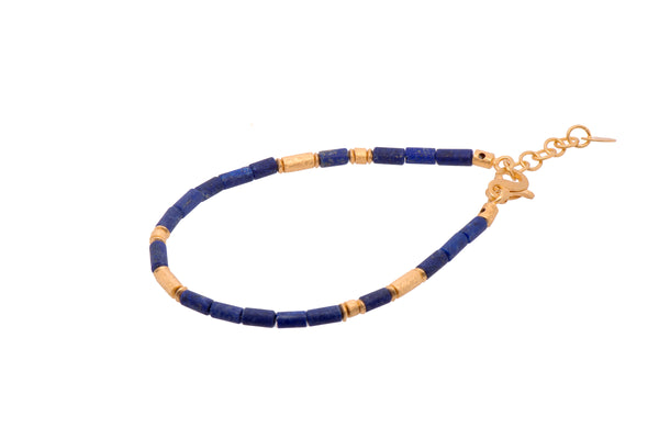 Lapis 3mm Jewelry with 24K Fair Trade Gold Vermeil