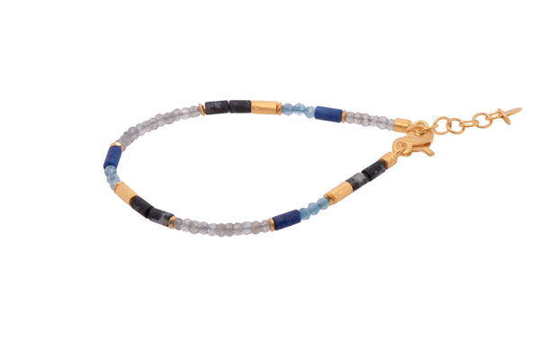 Labradorite, Lapis, Aquamarine, and Jasper 3mm Jewelry Set in 24K Fair Trade Gold Vermeil