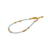 Blue Topaz 3mm Necklace and Bracelet in 24K Fair Trade Gold Vermeil