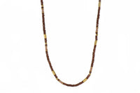 GARNET & MOONSTONE NECKLACE 3MM FAIR TRADE 24K GOLD VERMEIL - Joyla Jewelry