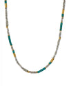 Labradorite and Turquoise 3mm Necklace 24K Fair Trade Gold Vermeil