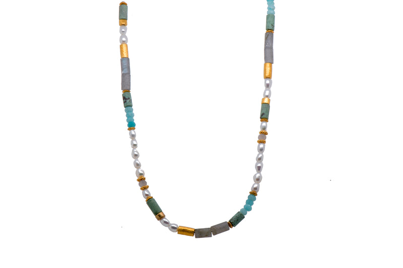 Pearl, Labradorite, Chrysocolla and Opalite Jewelry with 24K Fair Trade Gold Vermeil