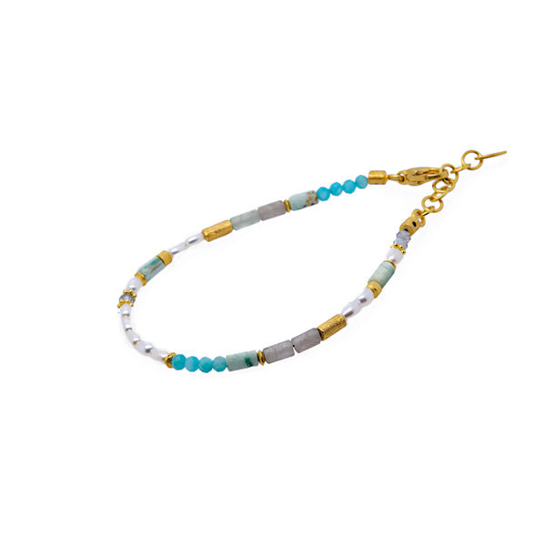 Pearl, Labradorite, Chrysocolla and Opalite Jewelry with 24K Fair Trade Gold Vermeil