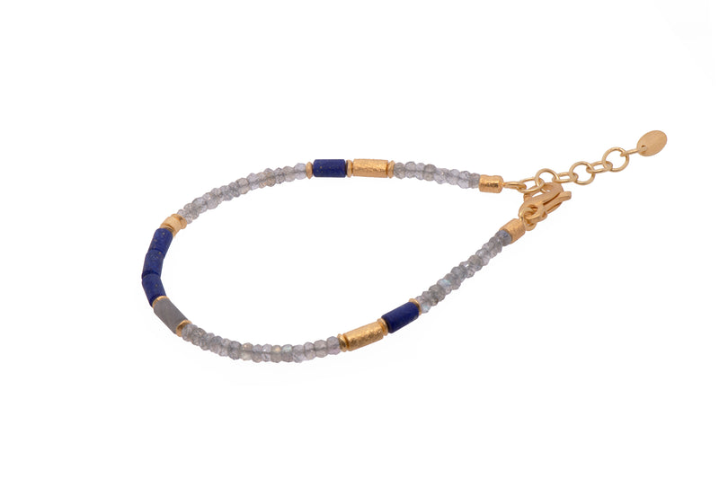 Labradorite and Lapis Jewelry Set in 24K Fair Trade Gold Vermeil