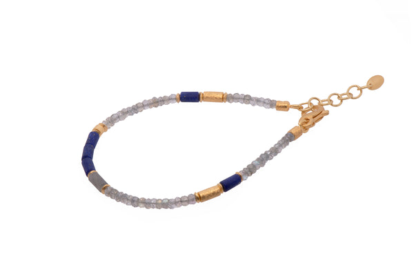 Labradorite and Lapis Jewelry Set in 24K Fair Trade Gold Vermeil