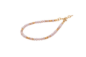 Natural Pearl and Moonstone Bracelet Fair Trade 24K Gold Vermeil
