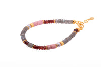 Labradorite, Garnet, Rhodonite and Grey Pearl 5mm Jewelry Set 24K Fair Trade Gold Vermeil