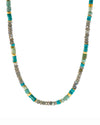 Turquoise, Labradorite and Chrysocolla 5mm Necklace and Bracelet 24K Fair Trade Gold Vermeil