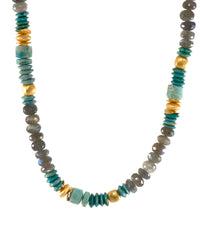 Turquoise, Labradorite, and Chrysocolla 8mm Jewelry Set with 24K Fair Trade Gold Vermeil