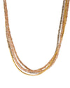 Multi Strand Peach Moonstone, Smoky Quartz, Natural Pearls and Gold Tube Jewelry 24K Fair Trade Gold Vermeil