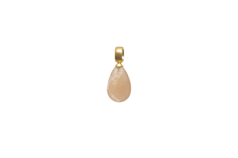 PEACH MOONSTONE PENDANT FAIR TRADE 24K GOLD VERMEIL - Joyla Jewelry